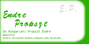 endre propszt business card